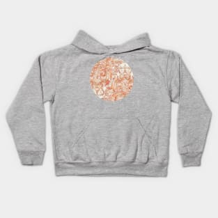 Autumn Peach Art Nouveau Pattern Kids Hoodie